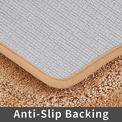 COSY HOMEER Extra Thick Bath Linen Sets Rugs - Anti-Slip Bath Mats Soft  Plush 100% Strong Polyester Living Room Bathroom Water Absorbent(Blue,24x48  