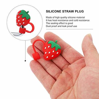 Silicone Straw Tip Covers Cap Reusable Straw Plugs Anti- Straw Tip Lids  Cartoon Straw Charms For 6-8 Mm Straws