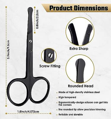 BYKIKIO Small Grooming Scissors 2PCS Professional Stainless Steel Trimming  Scissors for Men Women Curved and Rounded Facial Hair Scissors for Eyebrow  Nose Hair Mustache Beard Eyelashes and Ear Hair - Yahoo Shopping