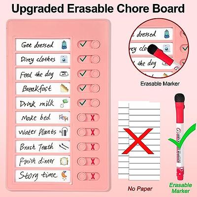 Dry Erase Checklist Board to Do List Memo Boards Slider Schedule Chore  Chart DIY Plastic RV Checklist Detachable Daily Checklist with Markers and  3 Erasable Pap…