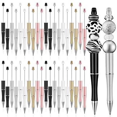 80pcs Bead Ballpoint Pen Beadable Pen DIY Beads Student Stationery