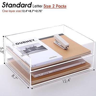 Paper Organizer Tray, Acrylic Desk Organizer, Clear Paper Tray, Office Desk  Accessories 2 Tiers Letter Trays, File Organizer for Desk 2 Pack - Yahoo  Shopping