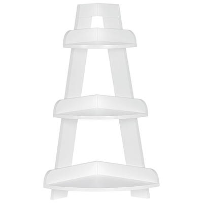 RiverRidge Home Amery 2-Tier Ladder Wall Shelf with Hooks, White