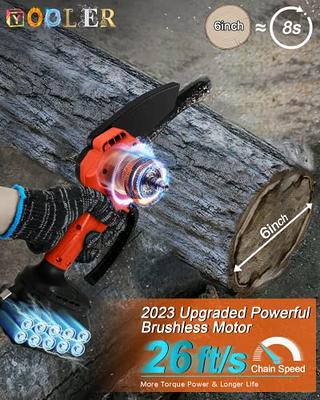 Mini Chainsaw Cordless with 2 Batteries 2 Chains, 2023 Upgrade 6