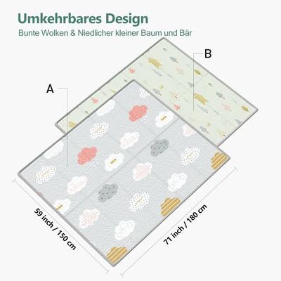 UANLAUO Foldable Baby Play Mat, Extra Large Waterproof Activity Playmats  for Babies,Toddlers, Infants, Play & Tummy Time, Foam Baby Mat for Floor  with