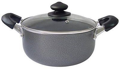 swiflon dutch oven pot with lid 6.8-qt cast aluminum nonstick casserole,  lightweight cookware braiser pot