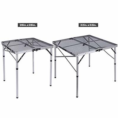 REDCAMP Folding Portable Grill Table for Outside, Lightweight Aluminum  Metal Grill Stand Table for Camping Cooking BBQ RV Picnic,Easy to Assemble  with