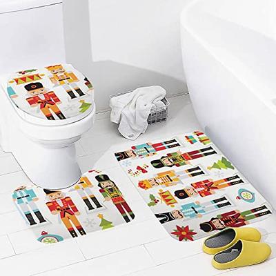 Easter Bunny Floral Cute Bathroom Rugs Sets 3 Piece Spring Watercolor Bath  Mats Non Slip Washable