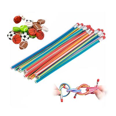 100Pcs Bendy Fun Pencils for Kids,Magic Bendable Flexible Colorful