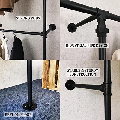 LANJIN Industrial Pipe Clothing Rack,Clothes Rack for Wardrobe