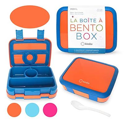 kinsho Bento Lunch Box for Kids Toddlers Boys, 5 Portion Sections Secure  Lid, Microwave Safe BPA Free Removable Tray, Pre-School Kid Daycare Lunches  Snack Container Ages 3 to 5, Blue Orange - Yahoo Shopping