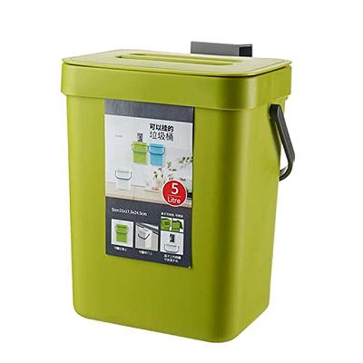 stonespace Small Kitchen Trash Can with Lid, Compost Bin Indoor Kitchen  Sealed, Under Sink Trash Can, 5 L/1.3 Gallon Plastic Trash Bin, Green