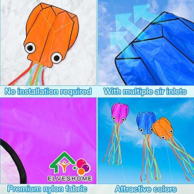 Kite, 3 Pack Kites for Kids Easy to Fly, Kites for Adults, Giant Octopus Kite  for