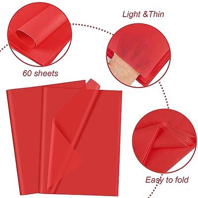 Naler 60 Sheets Red Tissue Paper Bulk,14 x 20 Crafts Wrap Tissue for Gift  Bags DIY Packaging Party 