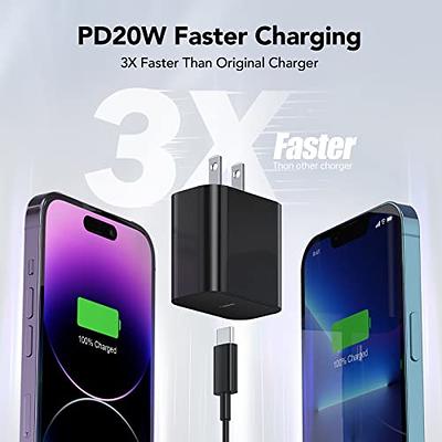  iPhone Fast Charger, Amoner 20W USB C Wall Charger with 3FT USB  C to Lightning Cable MFi Certified Fast USB-C PD Charger for iPhone 14 13  12 12mini 12Pro 11 Pro