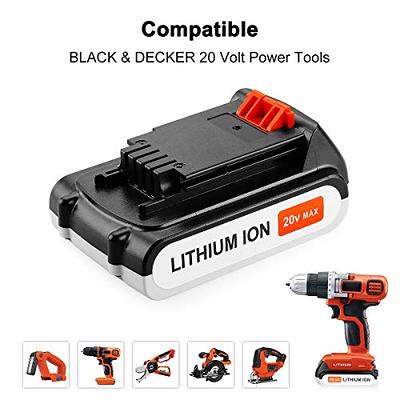 Energup 2Pack LBXR20 Battery for Black and Decker 20v Max Lithium Battery  3.6Ah LBXR20-OPE LB20 LBX20 LBX4020 LB2X4020-OPE Extended Run Time with  1Pack Black+Decker 20V Battery Charger - Yahoo Shopping