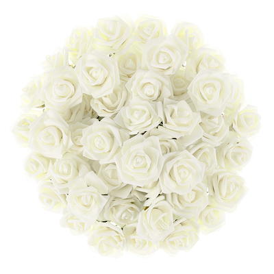 Way to Celebrate White Glitter Artificial Rose Flower Petals, 200