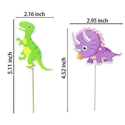 24 Pieces Dinosaur Cupcake Wrappers, Cute Dinosaur Cupcake Toppers