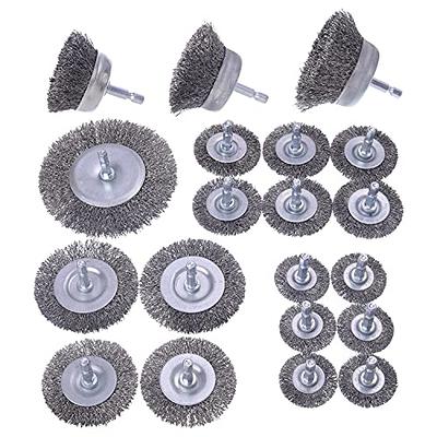 WENHUALI 20 Pcs Wire Wheel for Drill, Heavy Duty Wire Brush for Drill,  1/4'' Hex