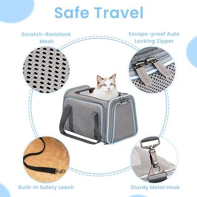 Petsfit Expandable Cat Carrier Dog Carrier,Airline Approved Soft-Sided  Portable Pet Travel Washable Carrier for Kittens,Puppies M:17x11x11 Green