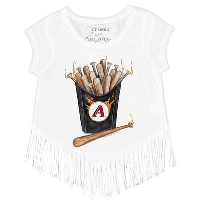 Girls Toddler Tiny Turnip Black Colorado Rockies Baseball Pow Fringe T-Shirt