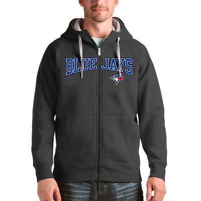 Toronto Blue Jays Antigua Fortune Big & Tall Quarter-Zip Pullover Jacket - Heather Black