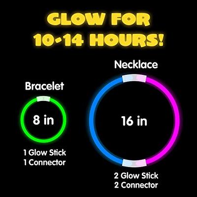 100 Ultra Bright Glow Sticks Bulk - Glow in The Dark Party Supplies Pack -  8 Glowsticks Party Favors with and Necklaces