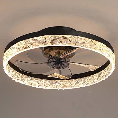 DewShrimp Chandelier Ceiling Fan Bladeless Ceiling Fan with Metal