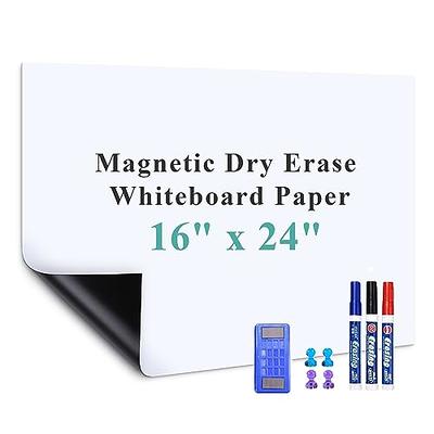 Laepow Magnetic Whiteboard Contact Paper for Wall 46.3 x 18 Self Adhesive  Magnetic Dry Erase White Board Sticker with 53 Letters for Kids Playroom  Office, Rem…