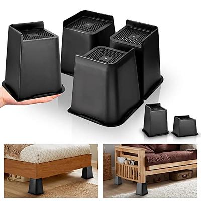 Sephyroth Adjustable Bed Risers Furniture Risers 4Pack with Screw Clamp. Table Desk Chair Risers.Bed Risers 4Inch Fit Furniture's Square/Round Leg  Diameter from 0.8''–1.6'' (4Inch Black) - Yahoo Shopping