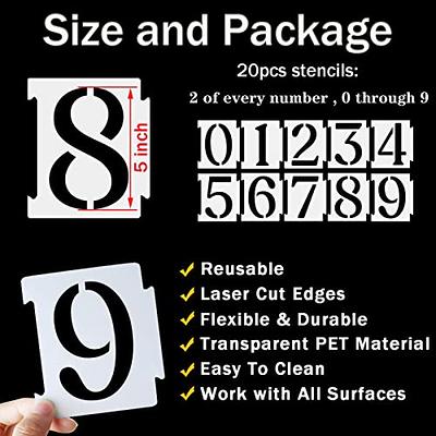 YEAJON 6 inch Letter Stencils Symbol Numbers Craft Stencils, 42 Pcs Reusable Alphabet Templates Interlocking Stencil Kit for Paintin