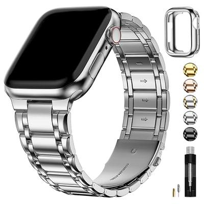 PlusRoc Stainless Steel Band Compatible with Apple Watch Band 42mm 44mm  45mm iWatch SE Series 9 8 7 6 5 4 3 2 1, Slim Versatile Bangle Bracelet for  Women, Silver - Yahoo Shopping