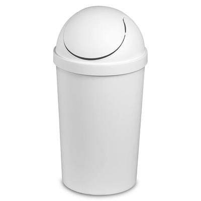 Mainstays 13 Gallon Trash Can, Plastic Swing Top Kitchen Trash Can, White