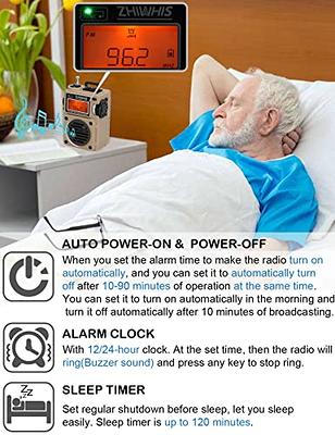 ZHIWHIS Shortwave Radio, MP3 Player with Weather Radios Portable AM FM,  Retro Bluetooth Speaker with 6 EQ Modes, Rechargeable Alarm Clock Receiver with  Sleep Time and NOAA Alerts ZWS-701 - Yahoo Shopping