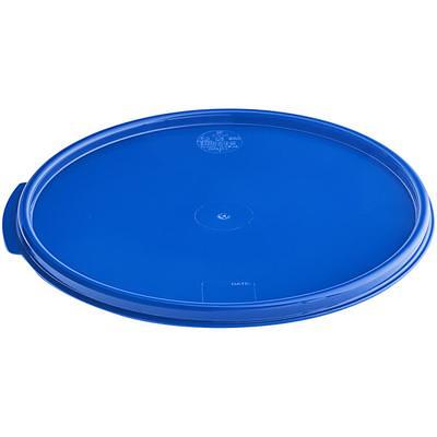 Vigor 12, 18, and 22 Qt. Blue Square Polypropylene Food Storage Container  Lid