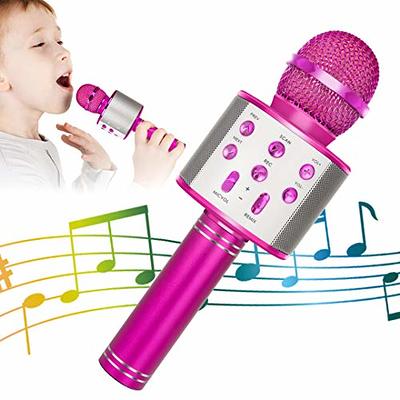Alversun Wireless Karaoke Microphone for Kids, Bluetooth Karaoke Microphone  Portable Handheld Singing Karaoke Mic Speaker Gifts for 3 4 5 6 7 Years