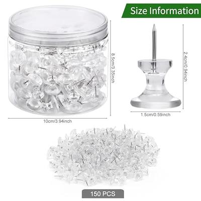 100pcs Push Pin Clear Steel Point and Plastic Head Pins Marking Pins  Thumbtacks for Cork Board Bulletin Board Transparent Thumb Tack 