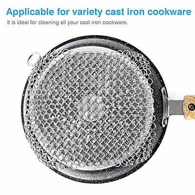 Chain Mail Cast Iron Scrubber, 7x7 Cast Iron Cleaner Scrubber