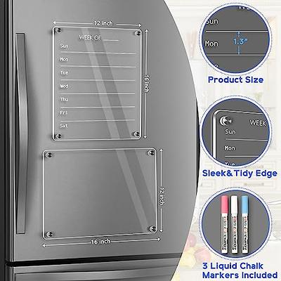 Acrylic Magnetic Dry Erase Board and Calendar for Fridge, Clear Set of 2  Dry Erase Board Calendar for Refrigerator Reusable Planner, Includes 6 Dry  Erase Markers with 3 Colors(16x12Inches) - Yahoo Shopping