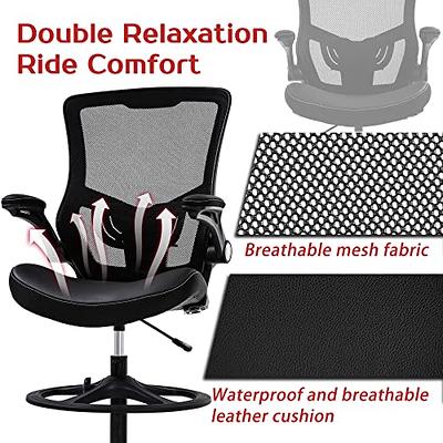 FDW Office Chair Ergonomic Desk Chair Mid-Back Mesh Computer Chair Lumbar  Support Comfortable Executive Adjustable Rolling Swivel Task Chair with