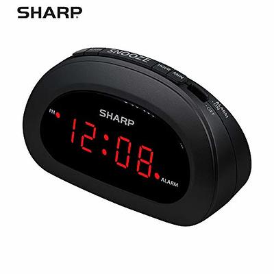 SHARP Small Digital Alarm Clock with Snooze and Battery Backup, Easy to Use  Top Button Controls for Simple Use, Black Case with Red Easy to Read LED  Display - Yahoo Shopping