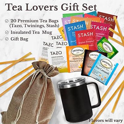 Tea Lover Gift Set  Tea Cup, Infuser, Lid, and 3 Teas