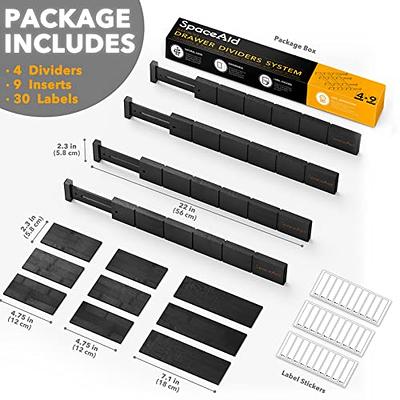 Adjustable Drawer Dividers Organizers - Expandable Drawer Organization  Separators For Kitchen, Dresser,Bedroom,9-Pack