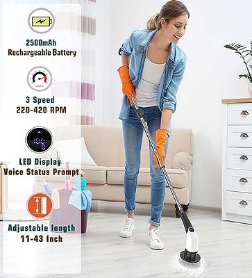 MGLSDeet Electric Spin Scrubber Rechargeable Cleaning Brush with 9  Replaceable Brush Heads, Cordless Portable Power Scrubber, Bathroom  Scrubber for