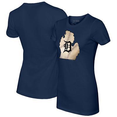 Women's Tiny Turnip White Detroit Tigers Stacked T-Shirt Size: Small