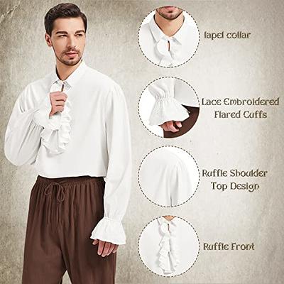 White Pirate Shirt Cosplay Costume Flowy Sleeves Victorian 