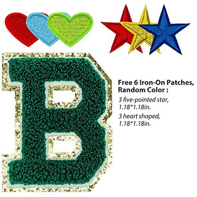  2 PCS 2.4 Inches Chenille Letter Patches, Iron On