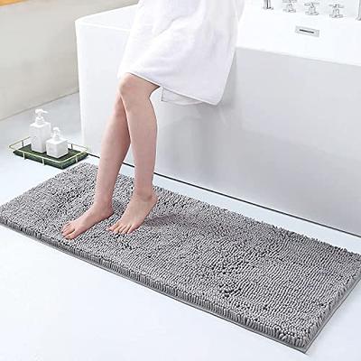 KMAT Long Bathroom Rugs Microfiber Bath Mat 59(W) x 20(L),Luxury Soft  Shaggy Shower Rug, Non-Slip Absorbent Plush Throw Rugs Runner Carpet for