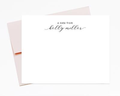  Personalized Stationary Note Cards and Envelopes for Women -  Custom Flat Note Cards Stationery Set - Choose Ink and Envelope Colors