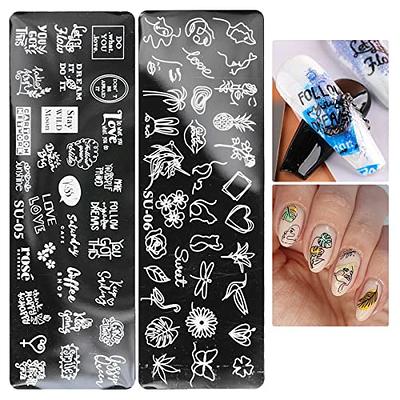 KADS Flower 061 Nail Stamping Plates Leaves Flower Summer Design Leaf  Floral Nail Art Template Stamp Plates Image Transfer Print - AliExpress